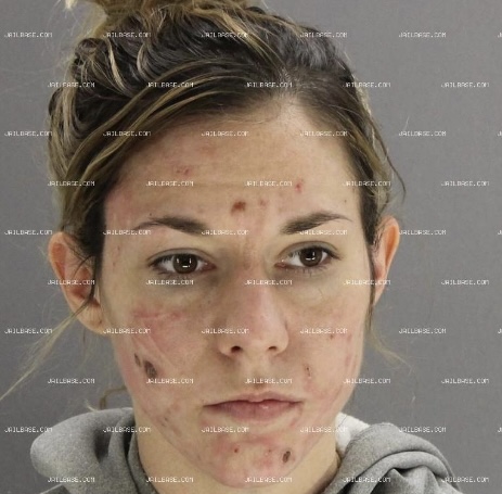Booking photograph of Jessica Chumley during active addiction